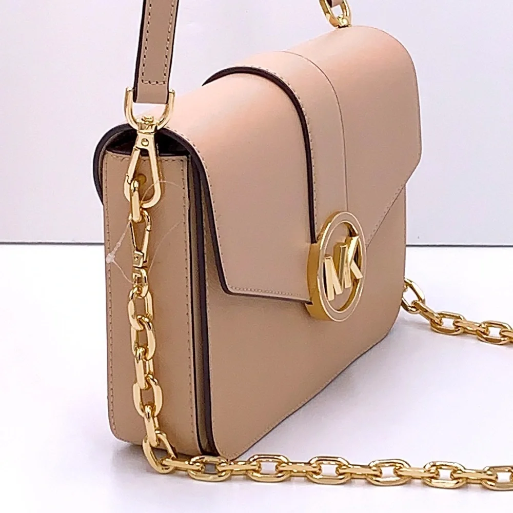 MICHAEL KORS CARMEN MEDIUM CONVERTIBLE SHOULDER BAG BUFF COLOR